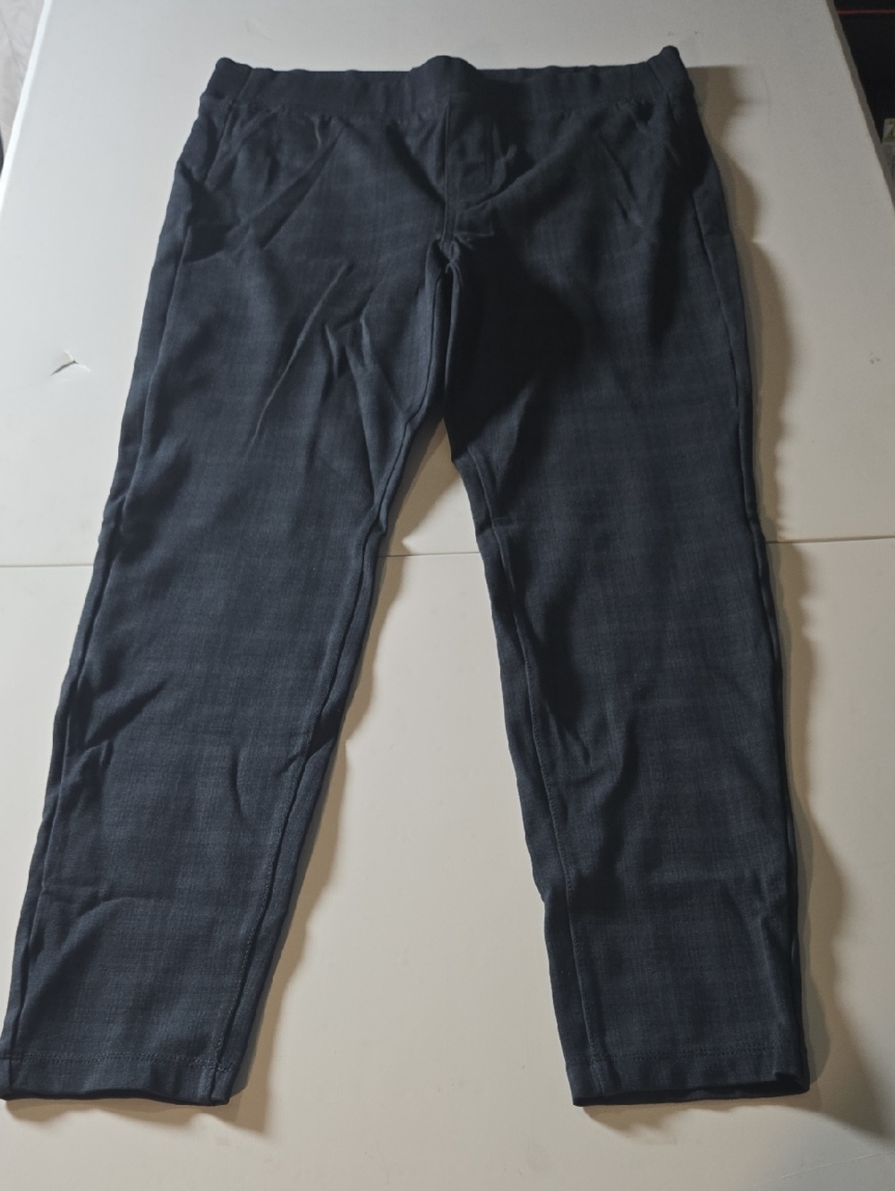 Liverpool Women's Dark Charcoal Green Plaid Stretch Pants